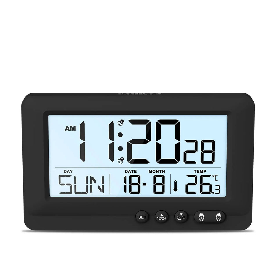 Digital Alarm Clock with LCD Display, Travel Size, Calendar, Temperature by InterCyprus Trading Ltd