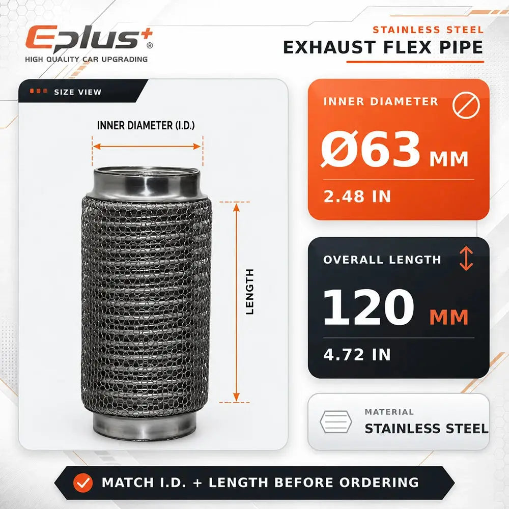 Universal Automotive Chain Link Mesh Exhaust Hose Stainless Steel Braided Flexible Bellows for Car Exhaust System Replacement by InterCyprus Trading Ltd