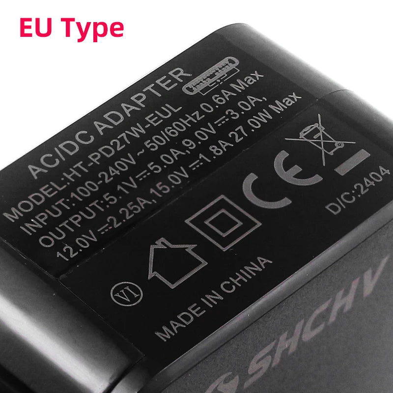 Raspberry Pi 5 Power Supply &ndash; 27W USB Type-C Adapter with Global Plug Compatibility