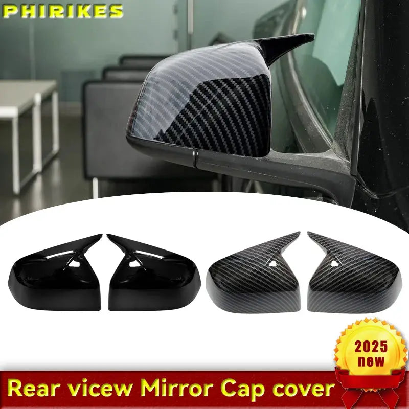 For Tesla Model Y Juniper 2025 ABS High-Quality Horn-Shaped Rearview Mirror Cover Shell Car Accessories by InterCyprus Trading Ltd