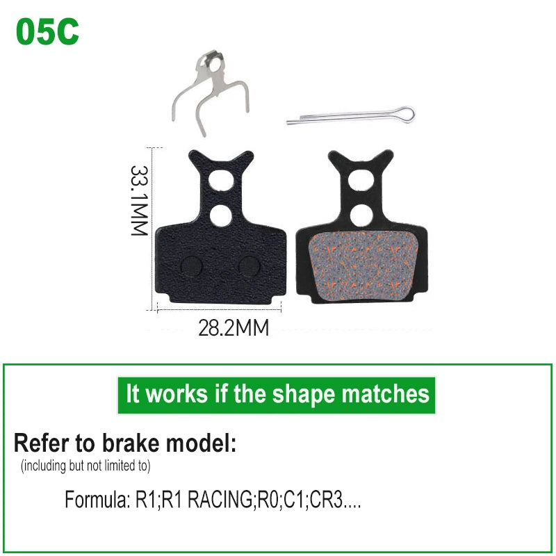1 Pair SemiMetallic Hydraulic Disc Brake Pads &ndash; Shimano SRAM