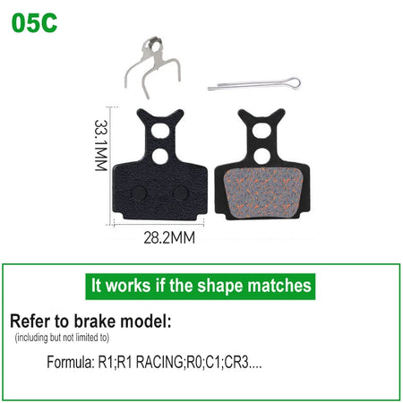 1 Pair SemiMetallic Hydraulic Disc Brake Pads &ndash; Shimano SRAM