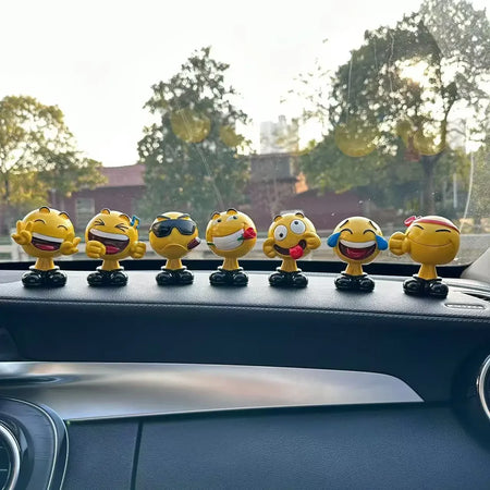 Funny Cartoon Car Bobblehead Pendants - 3PCS Resin Shaking Head Accessories for Interior D&eacute;cor