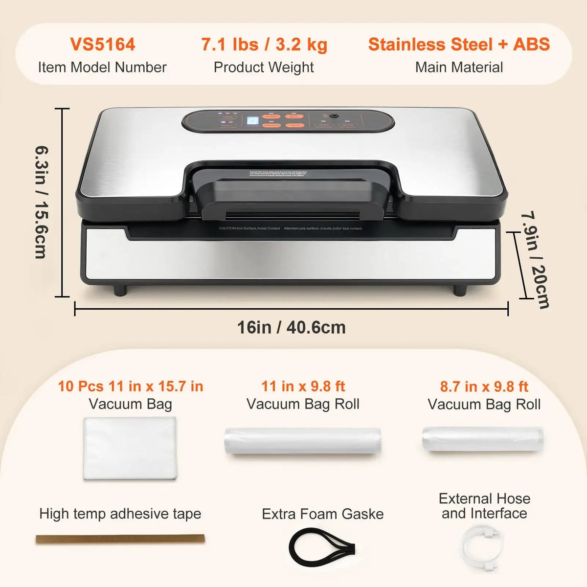 90Kpa Vacuum Sealer 130W With Free 10 Vacuum Bags 130 W / Poland