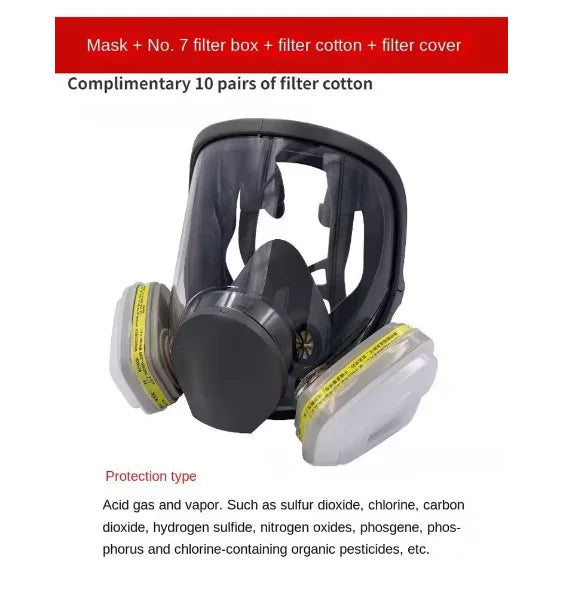 6800 Full Face Gas Mask Respirator &ndash; Superior Protection for Industrial Safety 15 in 1 6002 Set