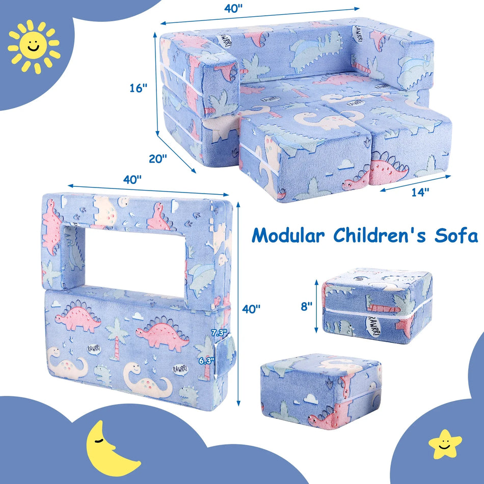 AuAg Glow In The Dark Extra Wide 3 In 1 Toddler Sofa