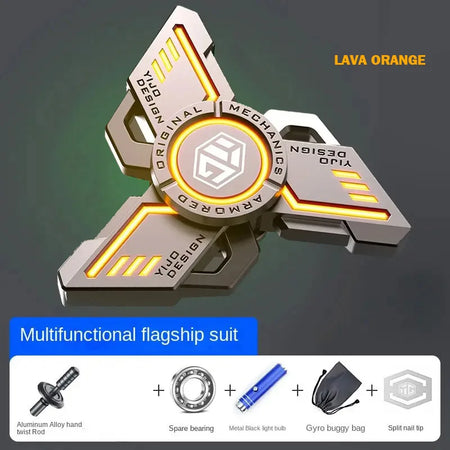 Luminous Antistress EDC Fidget Spinner - Alloy Metal Hand Toy for Kids &amp; Adults Standard-Orange / CHINA