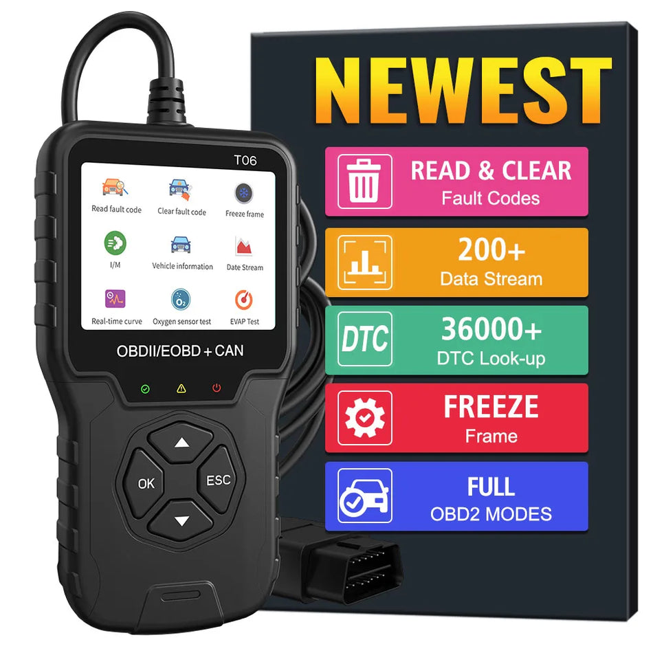 Scanner OBD2 T06 Con Supporto Multilingue Per Diagnostica Automobilistica