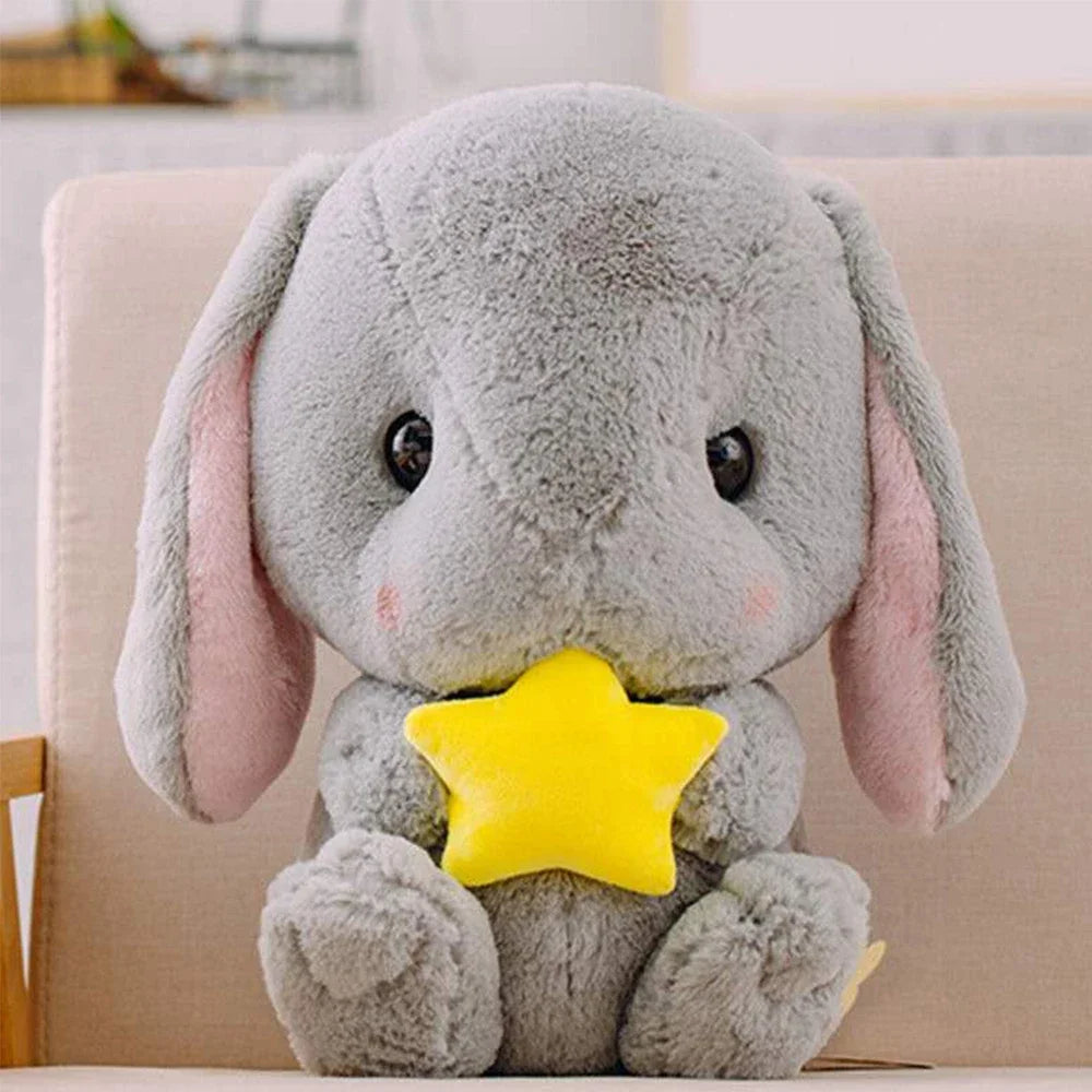 Cute Bunny Stuffed Plush Toy &ndash; Ultra Soft Sleep Companion gray star / 33cm
