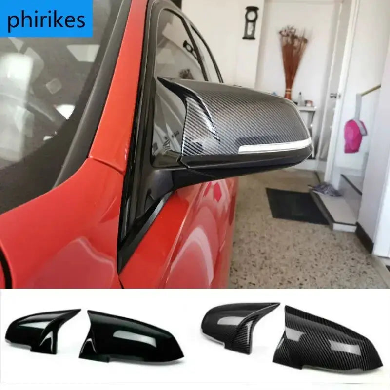 For BMW F20 F21 F22 F30 F32 F36 X1 F87 M3 1 Pair Rearview Mirror Cover Side Wing Rear View Mirror Case Covers Glossy Black by InterCyprus Trading Ltd
