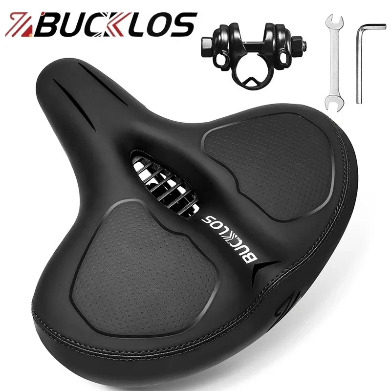 Bucklos Oversized Widened Bicycle Saddle With Shock Absorption Ergonomic Comfort