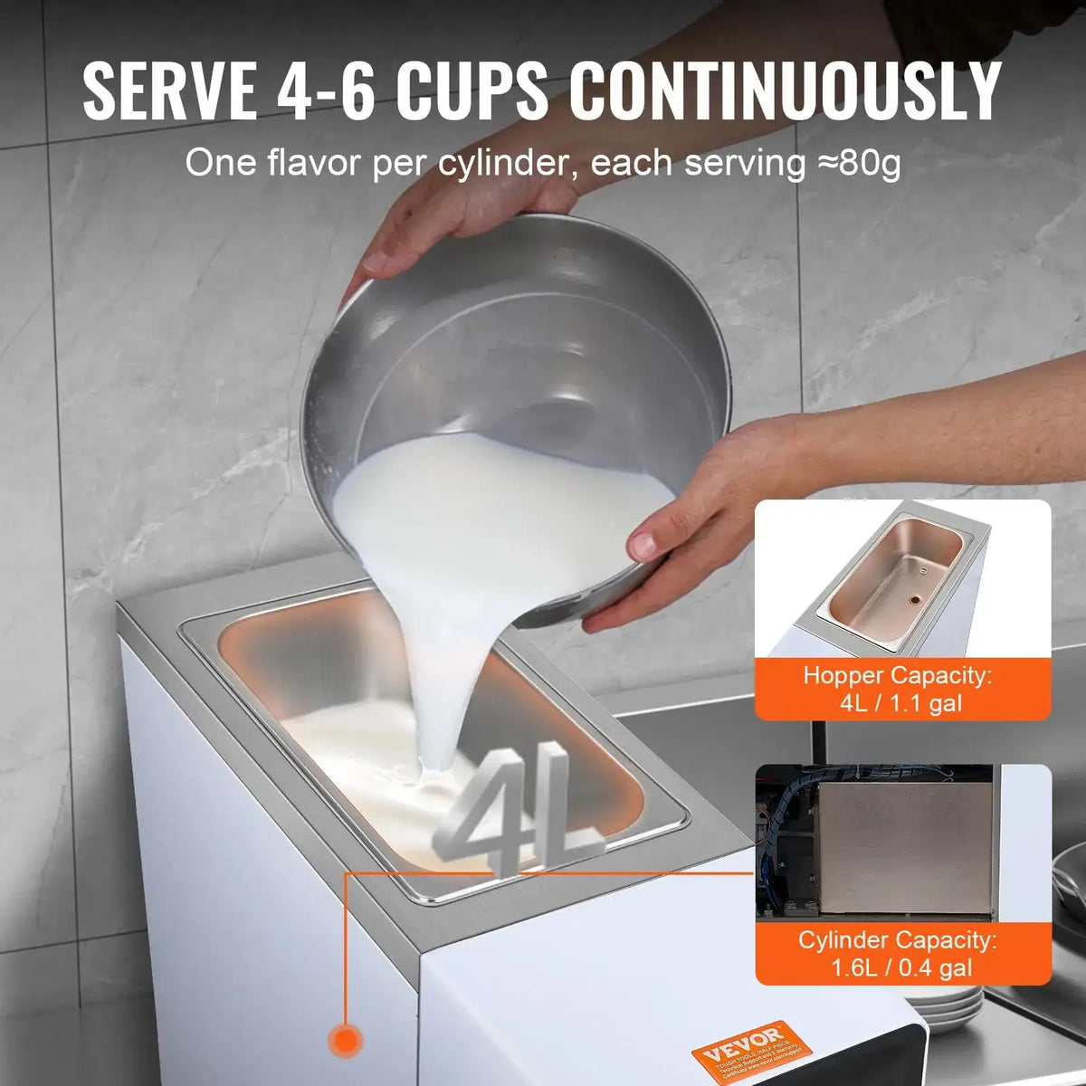Single Flavor Soft Serve Ice Cream Unit Countertop