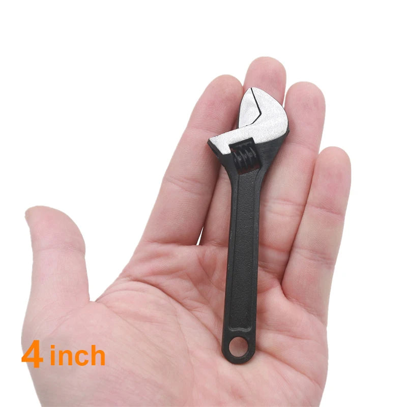 Mini Adjustable Spanner Set - Portable 2.5/4 Inch Wrench Tool 4inch Black
