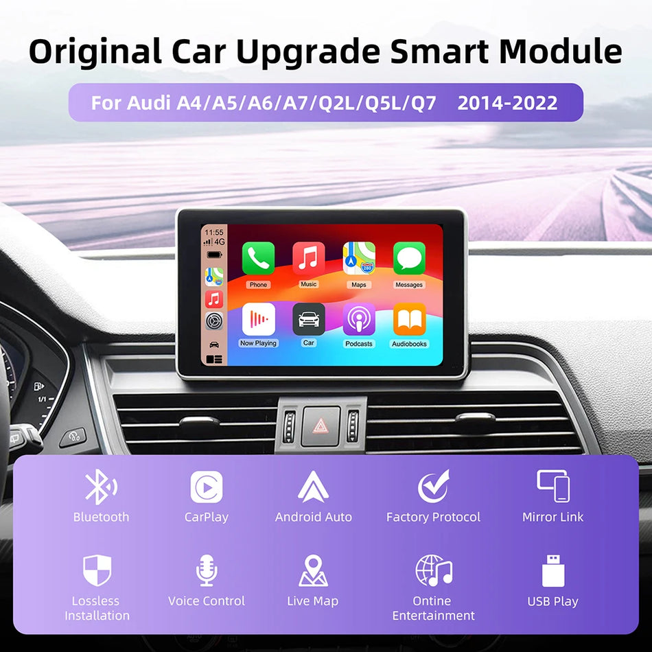 Audi A4/A5/A6/A7 Draadloze CarPlay Android Auto MMI Interface, AirPlay Spiegel