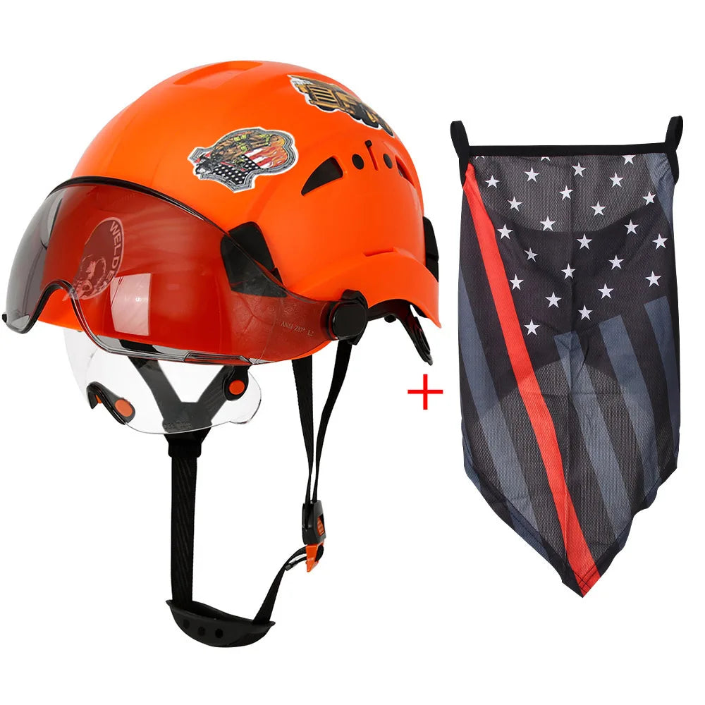 4AQM0226 Construction Cap With Goggles &ndash; Dual Protection Orange A
