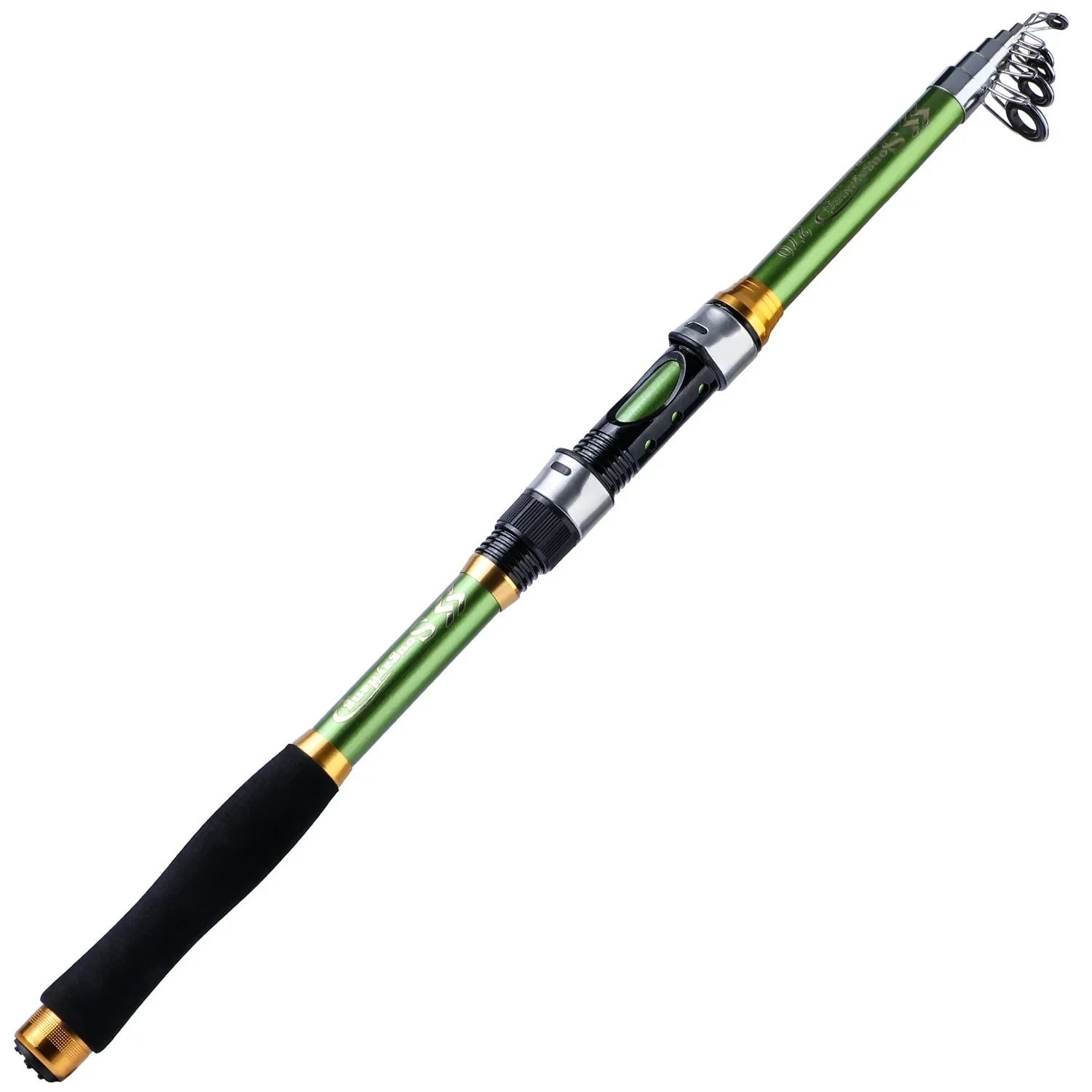 Sougayilang Telescopic Fishing Rod - 4 Colors, Glass Fiber, EVA Handle, 1.8m-2.7m green / 2.7 m