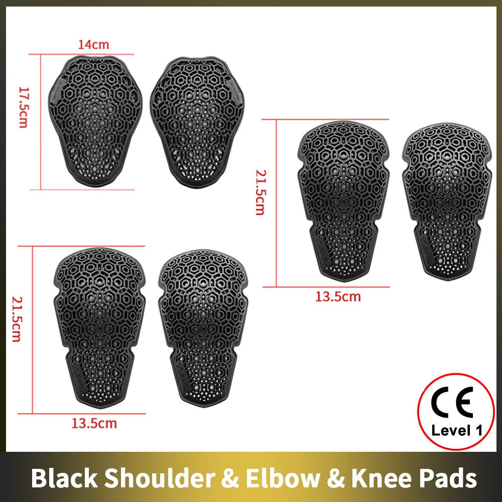 WOSAWE CE Back Protector &ndash; Universal Anti Shock Spine Pad Black 6Pcs Set / One Size