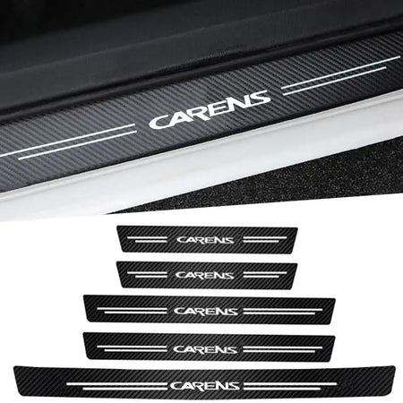 Kia Carens Carbon Fiber Door Sill Protector Sticker 5pcs