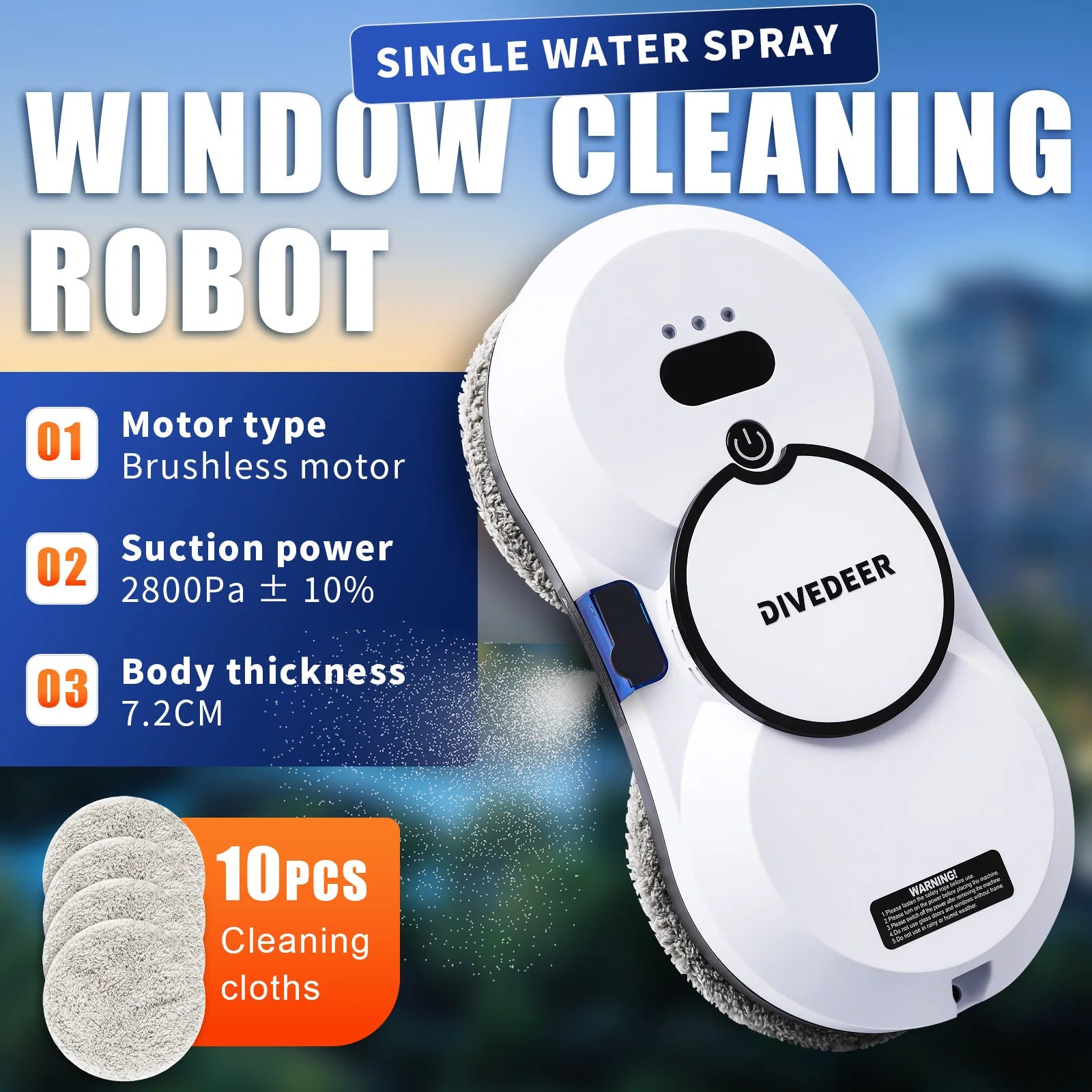 DIVEDEER Window Cleaning Robot &ndash; Ultra Clean Glass