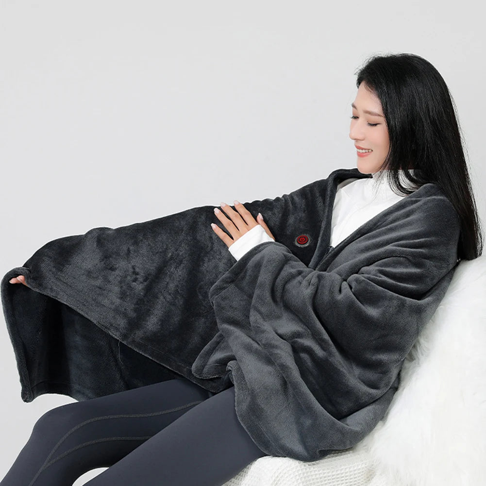 5V USB Electric Heated Blanket Shawl &ndash; Three Heating Levels
