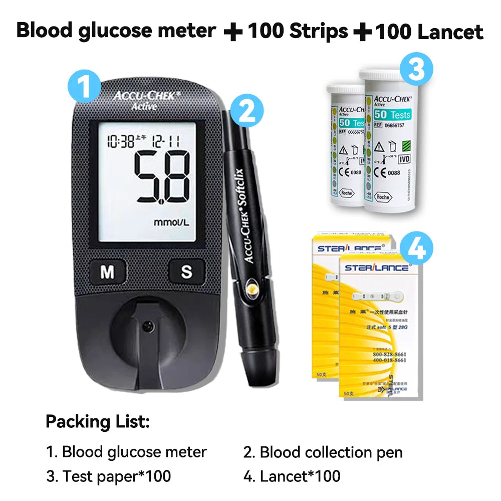 ACCU Chek Portable Blood Glucose Meter &ndash; Accurate Diabetes Monitoring Set B