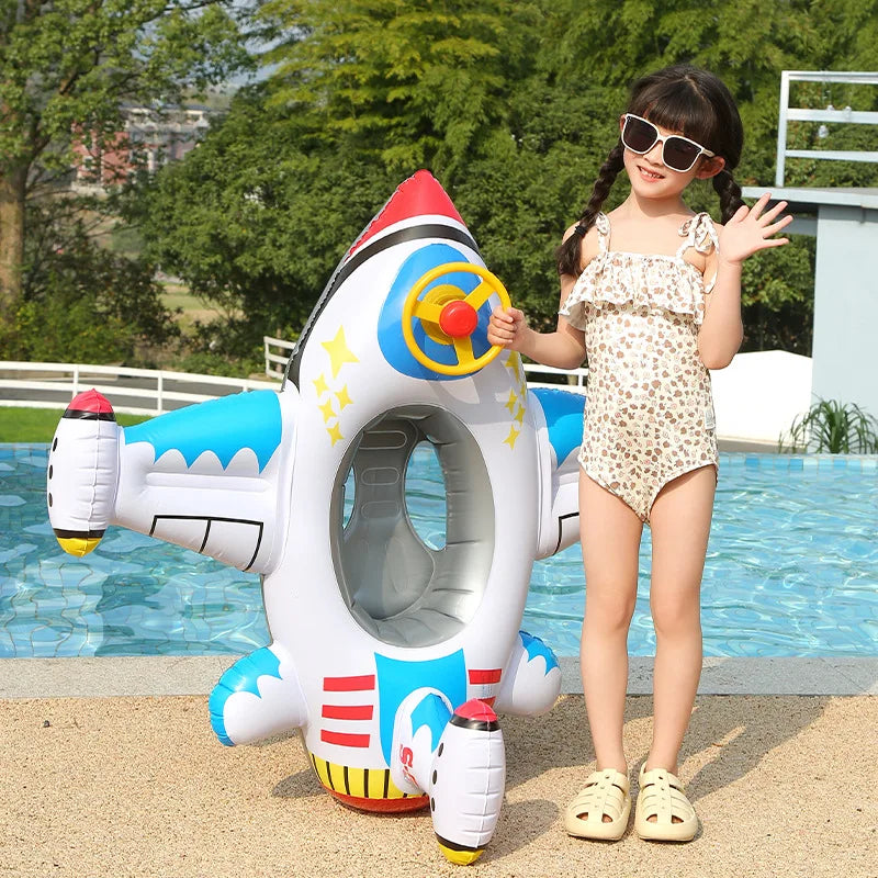 Bébé Bouée Gonflable en Forme d'Avion pour Piscine Jouet pour Enfant