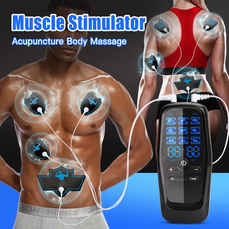 EMS Electric Muscle Stimulator USB Tens Unit Massager - Portable &amp; USB Rechargeable