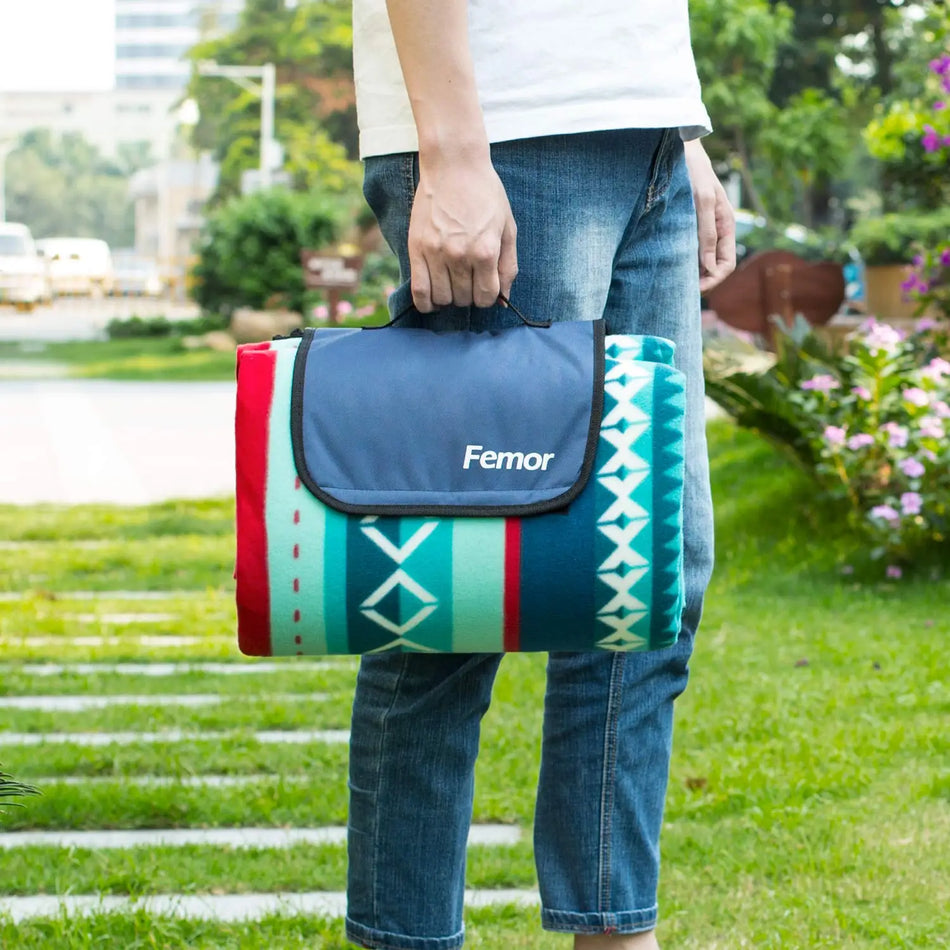 Пляжный пикниковый плед с водонепроницаемой подкладкой и ручками