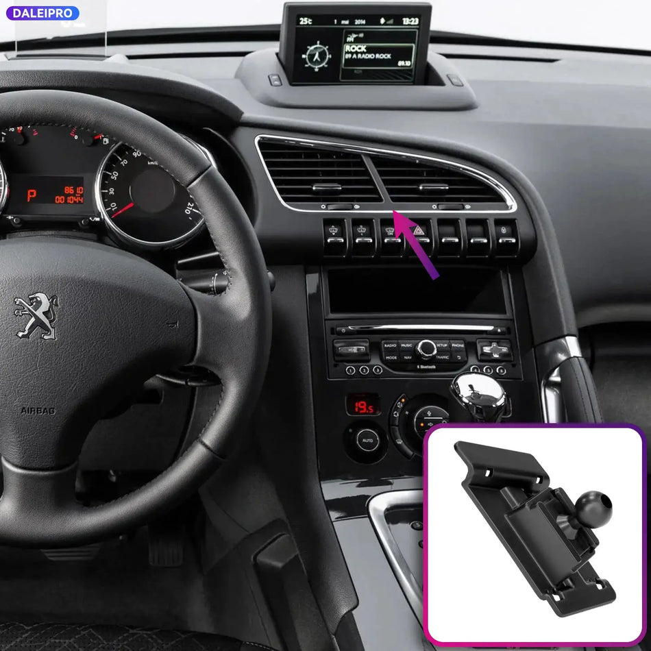Phone Holder Base With 66W Charging And ABS For Peugeot 3008 2009-2015 by InterCyprus Trading Ltd