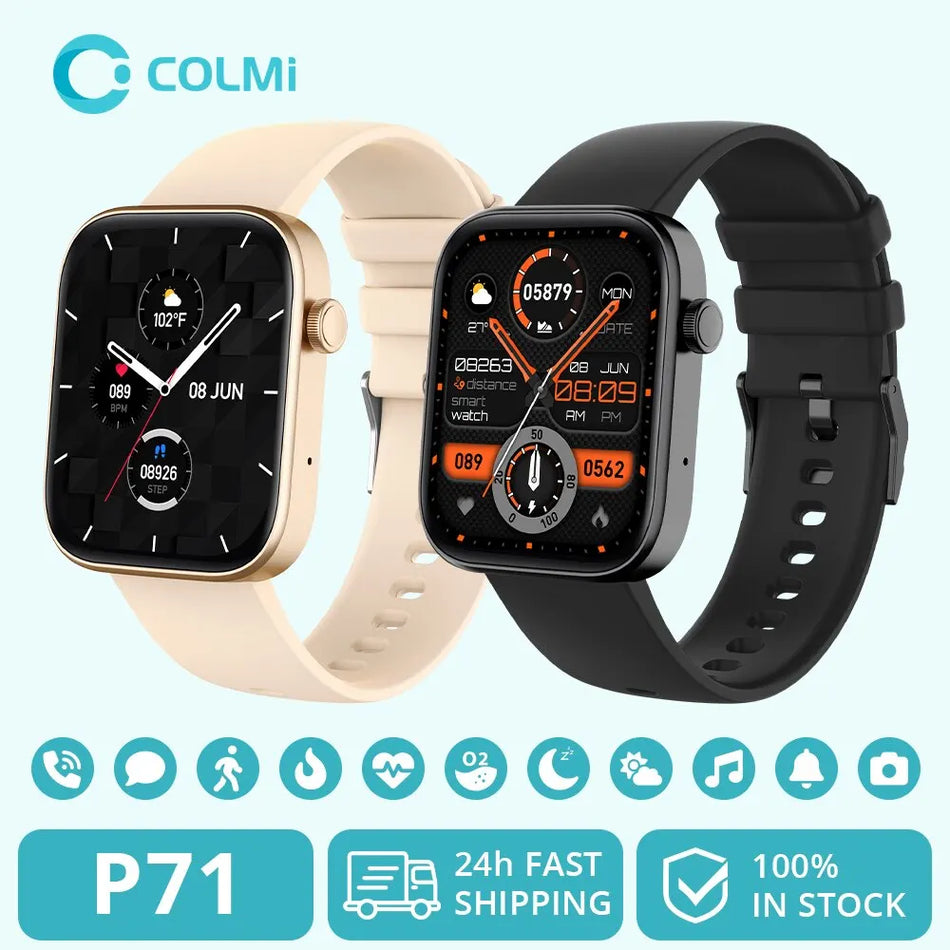 Colmi P71 Smartwatch con chiamate vocali, impermeabile IP68, monitoraggio