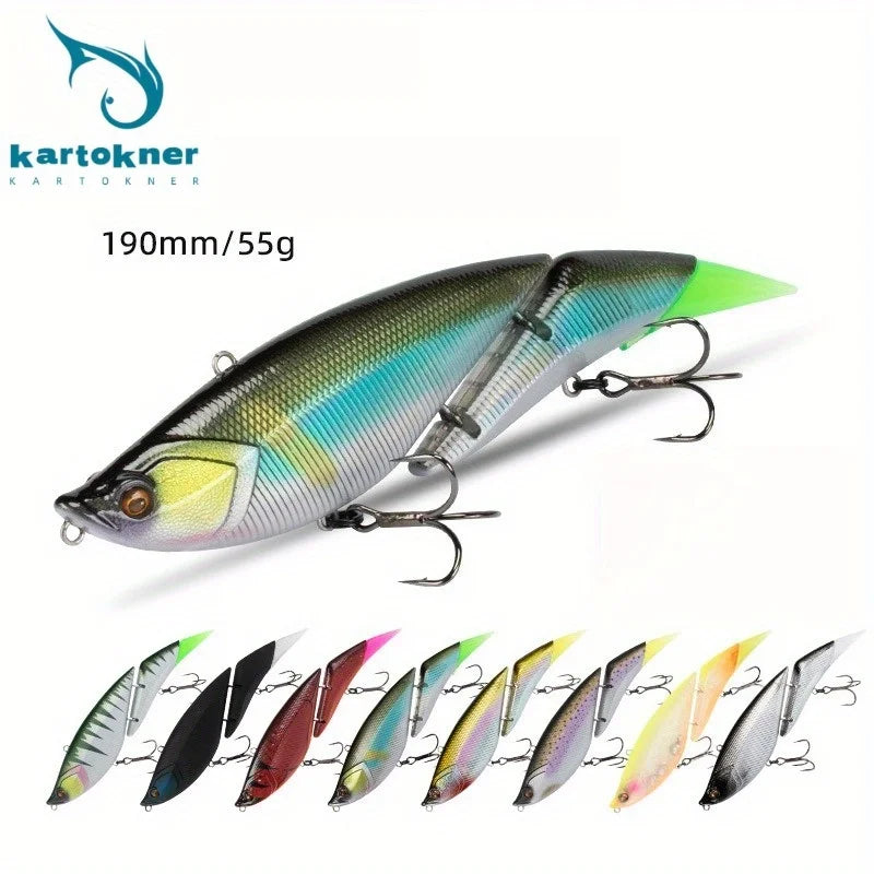 Multi-Jointed Floating Minnow Lure 19cm/55g - Realistic Swimbait for Saltwater Fishing