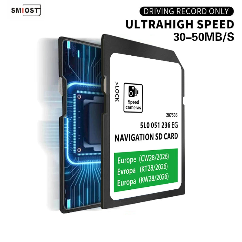 Navigation SD Card 5L0051236EG - Latest 2026 UK Europe Maps