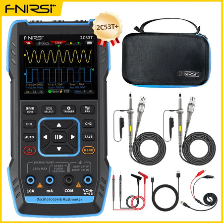FNIRSI 2C23T 2C53T &ndash; 3 in 1 Dual Channel Handheld Digital Oscilloscope Multimeter Signal Generator 2C53T 2PCS P1600