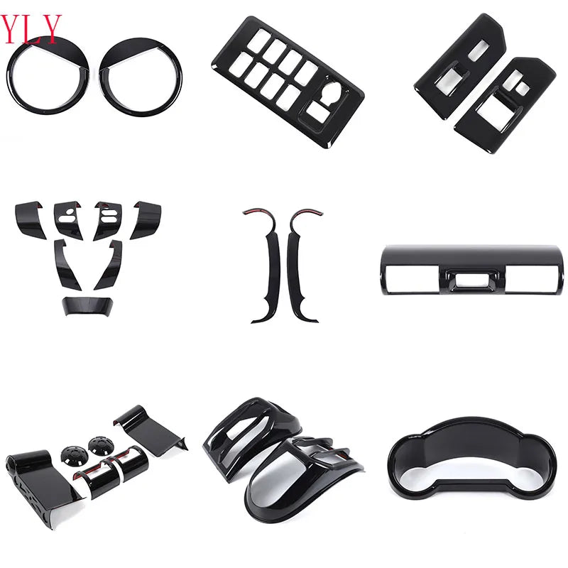Kit de molduras para puertas de coche en ABS negro brillante para Toyota FJ Cruiser
