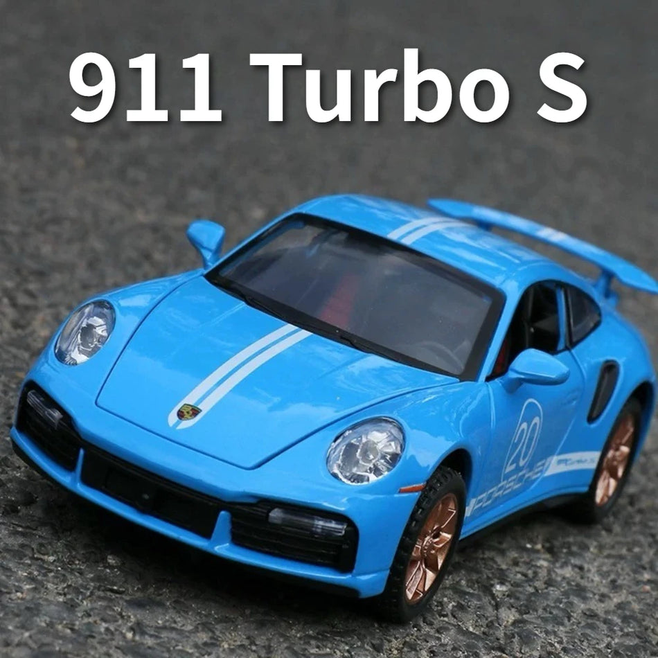 Diecast 1:24 automašīnas modelis ar skaņu un gaismu Porsche 911 Turbo S GT3 RSR