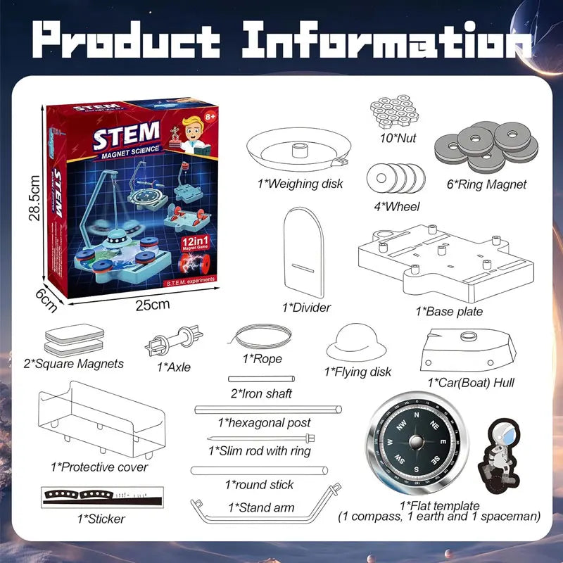 STEAM 12-in-1 Magnetic Science Kit &ndash; Educational STEM Gift 12-in-1 Magnetic Set