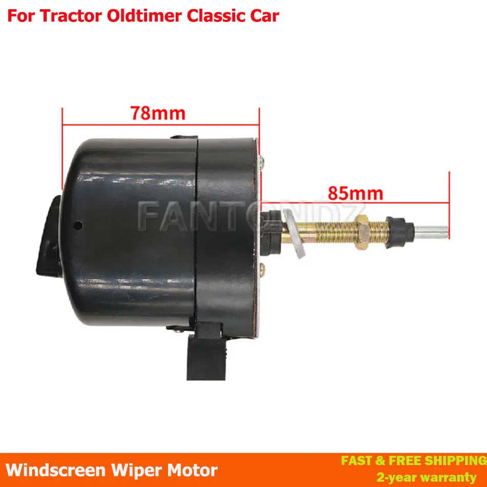 12V Windscreen Wiper Motor 105 Deg Universal Tractors