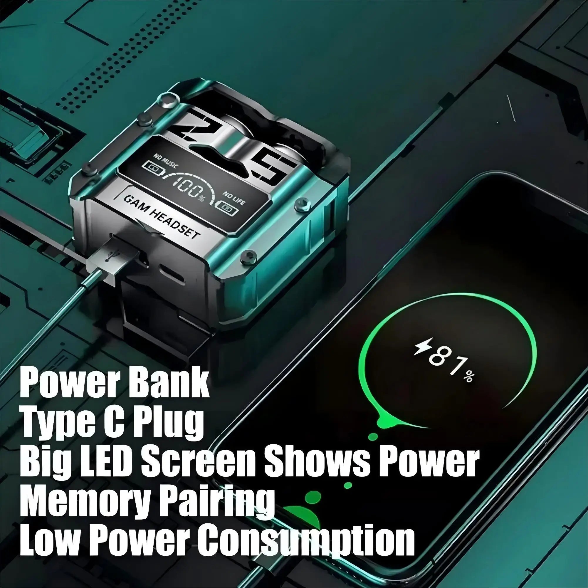 Kebidumei Bluetooth 5.3 Earphones - Noise Cancellation