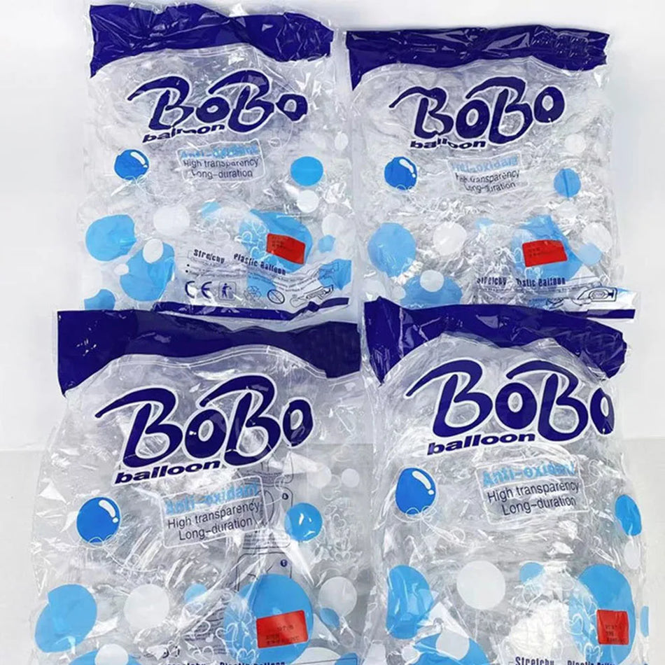50pcs Pre-stretched Transparent Bobo Balloons for Any Celebration