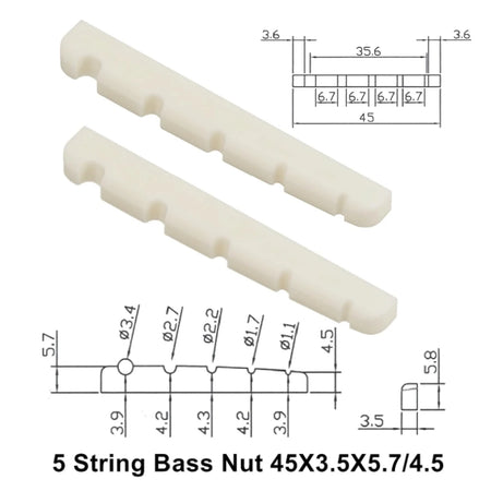 Miwayer 4/5/6 String Electric Bass Bone Bridge &ndash; Real Bone 45 3.5 5.7 mm