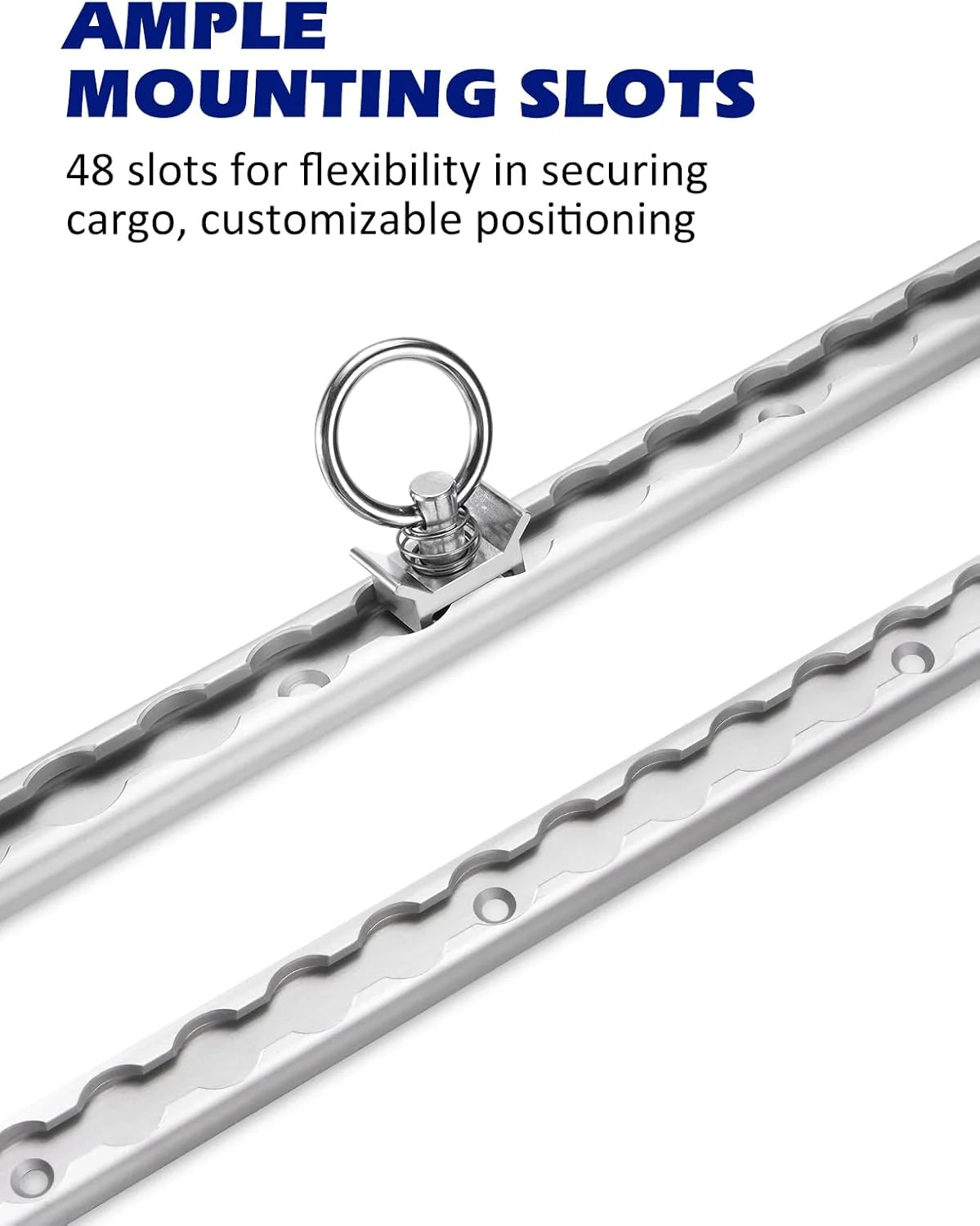 Durable 19.7" Aluminum L Track Rail with Stainless Steel Studs &amp; End Caps for Secure Tie-Downs