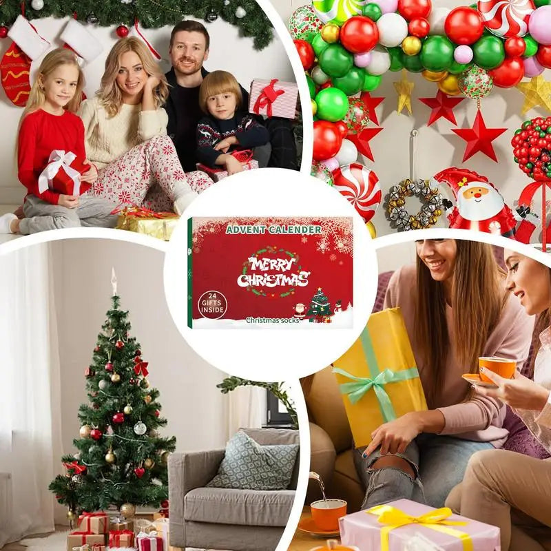 Calendari Avvento Calzinis Natale 2025, 12 Paia Cotone Calendari Avvento Calzinis Natale 2025, 12 Paia Cotone