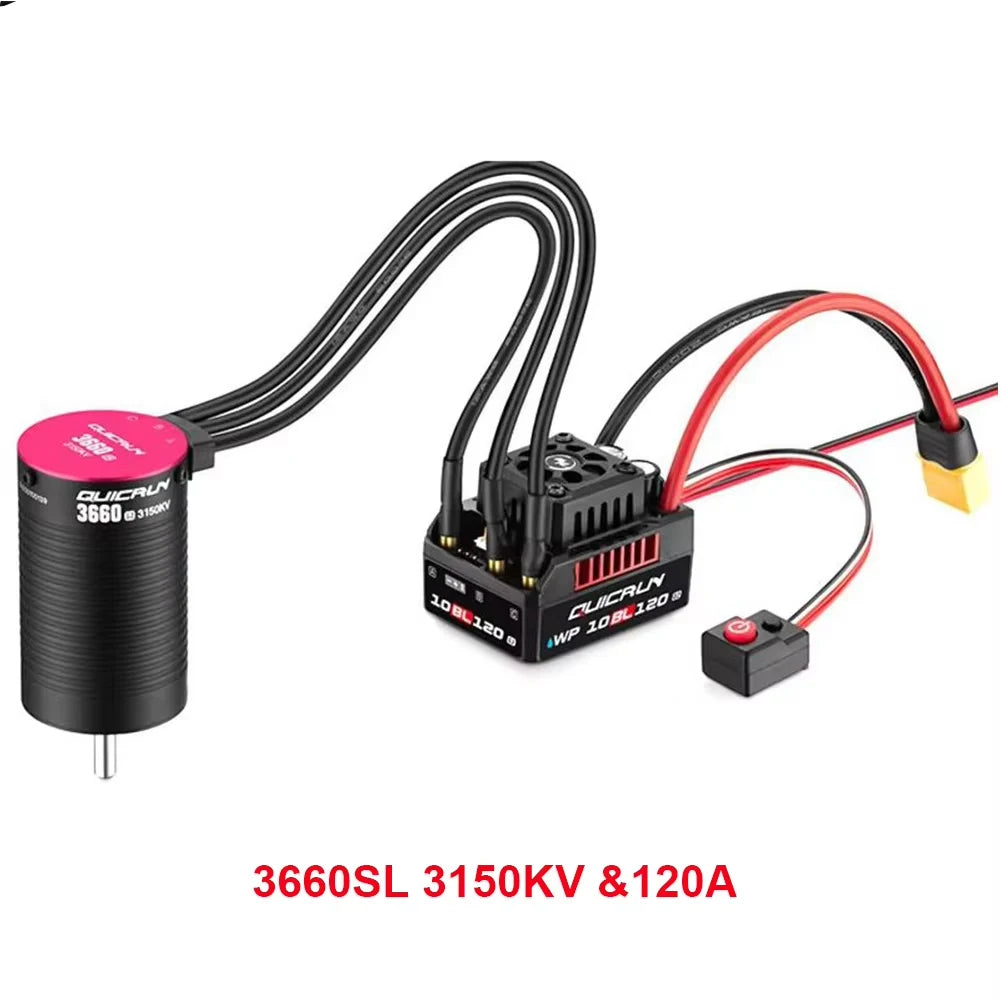 HobbyWing QuicRun WP 10BL120 G2 120A Waterproof Sensorless Brushless ESC Speed Controller 3652 3660 G2 Motor for 1/10 RC Cars by InterCyprus Trading Ltd
