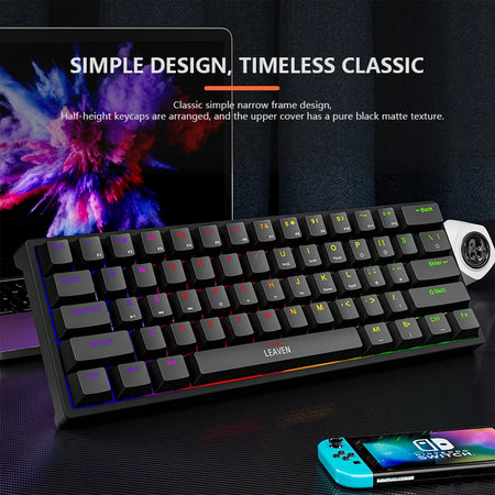 K620 Mini Gaming Keyboard &ndash; 61 Keys RGB Hotswap Type C