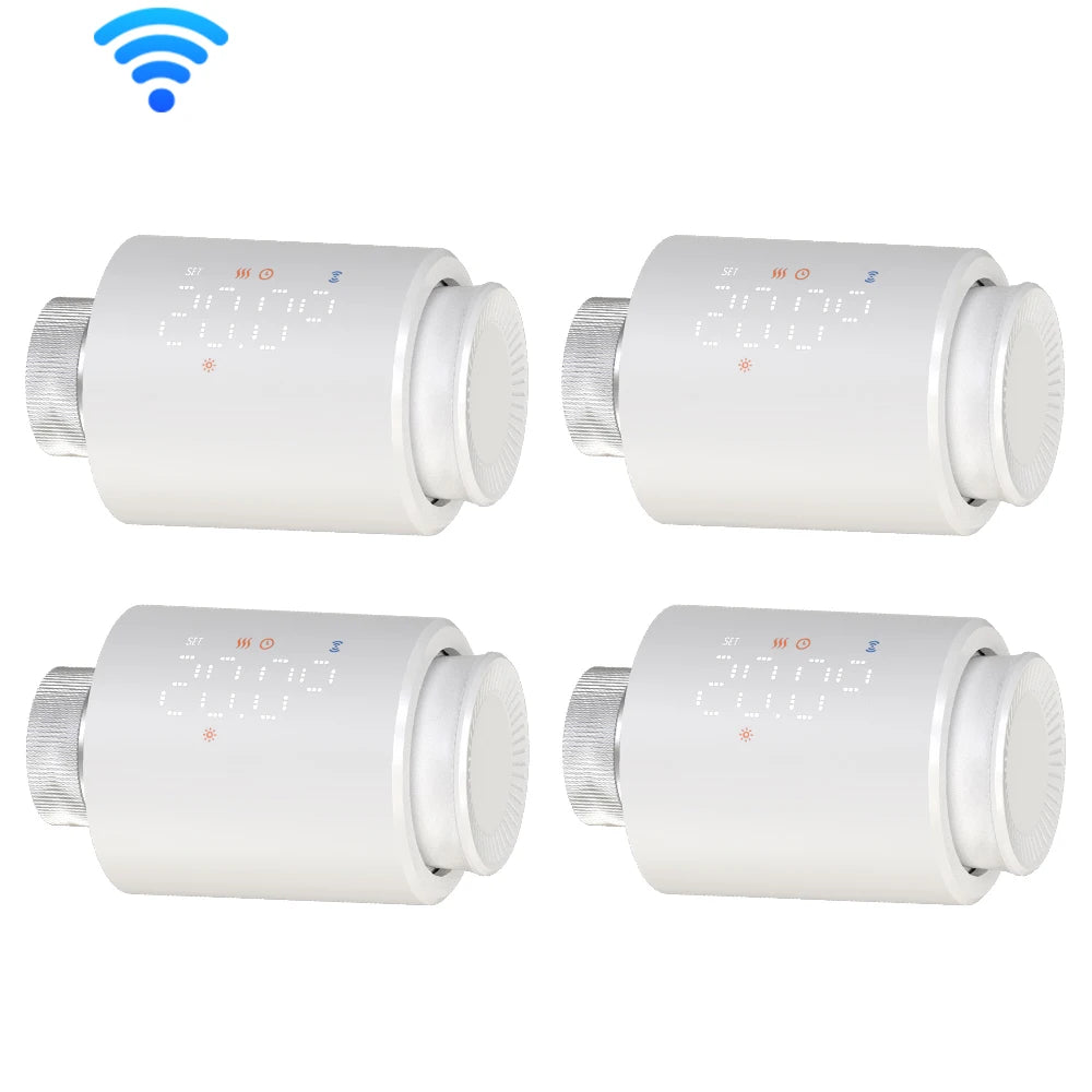 Tuya Smart WiFi Thermostatic Radiator Valve TRV &ndash; Remote App 4pcs WiFi / 3 x 1.5V