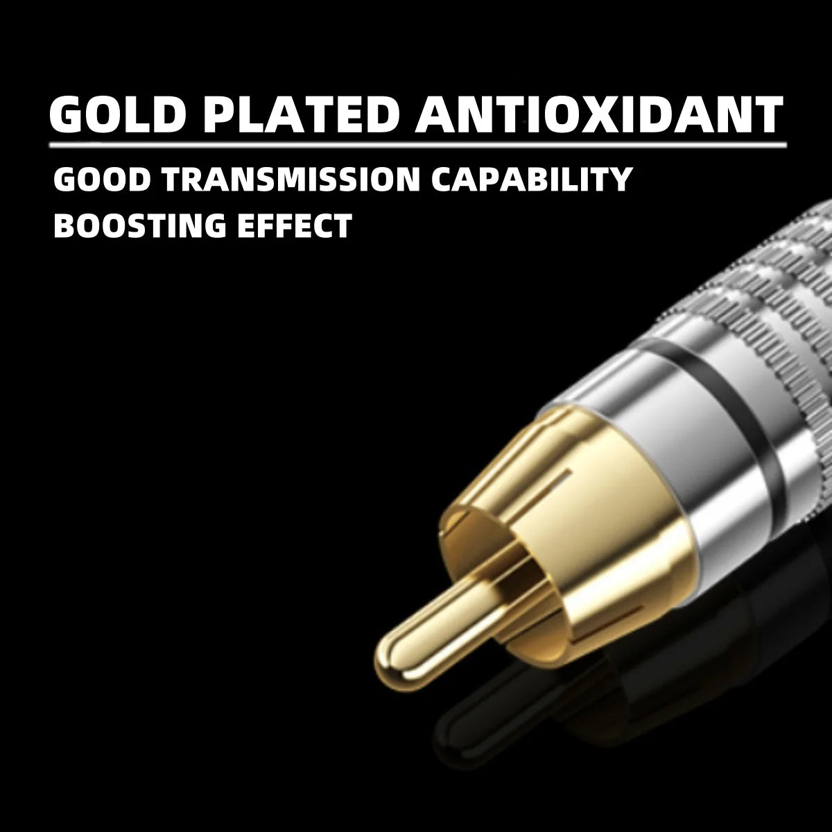 RCA Male Plug 45mm Solderless Gold Connector &ndash; Locking