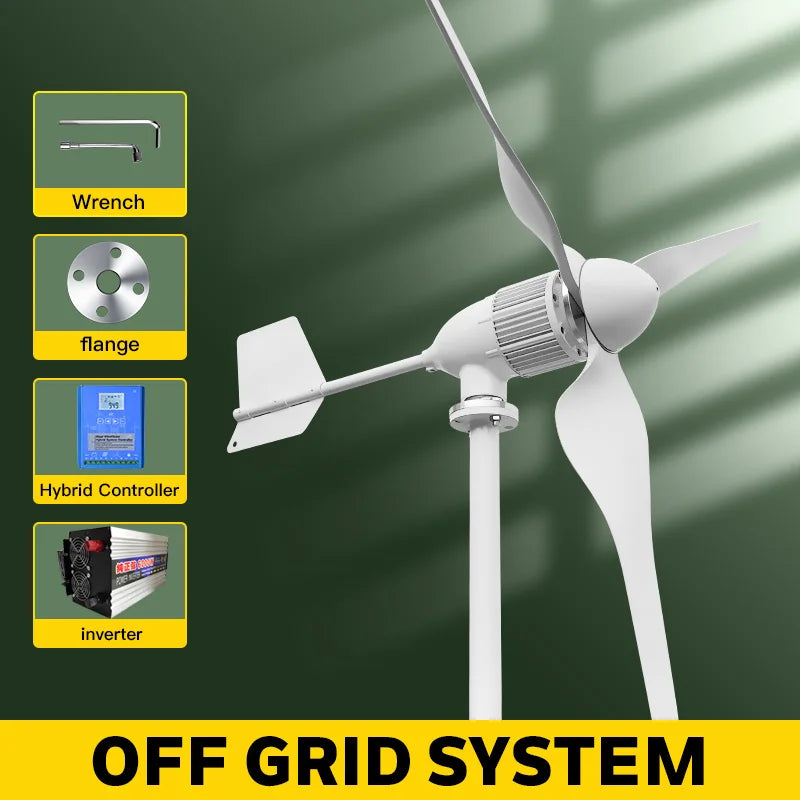 SMARAAD 6000W Off-Grid Wind Turbine Generator with MPPT Controller 6KW Off Grid System / Poland / 96V