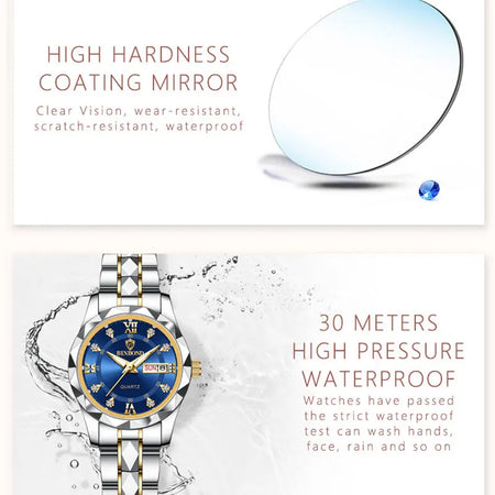 BINBONG Luxury Ladies Quartz Watch - Waterproof &amp; Luminous