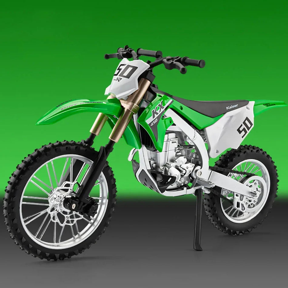 Model de motocicletă din aliaj turnat la presiune 1:12 pentru Kawasaki KX450