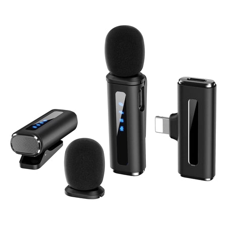 YESSKO Wireless Lavalier Microphone with Noise Reduction and Charging Box